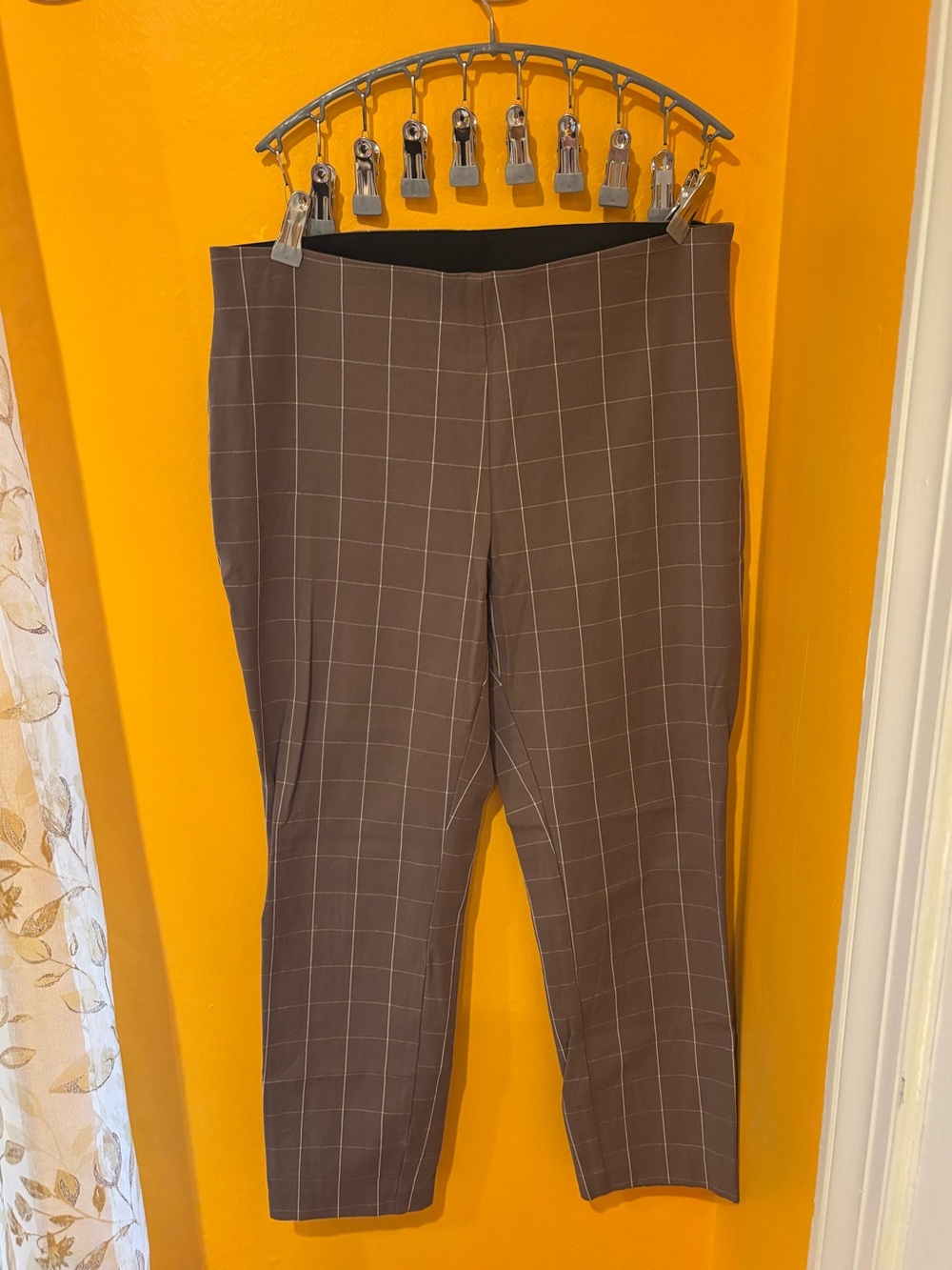 A New Day Grey and White Plaid Cropped Pants
